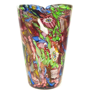 A wonderful large mid-century AVeM Murano Tutti Frutti red glass Vase C.1950