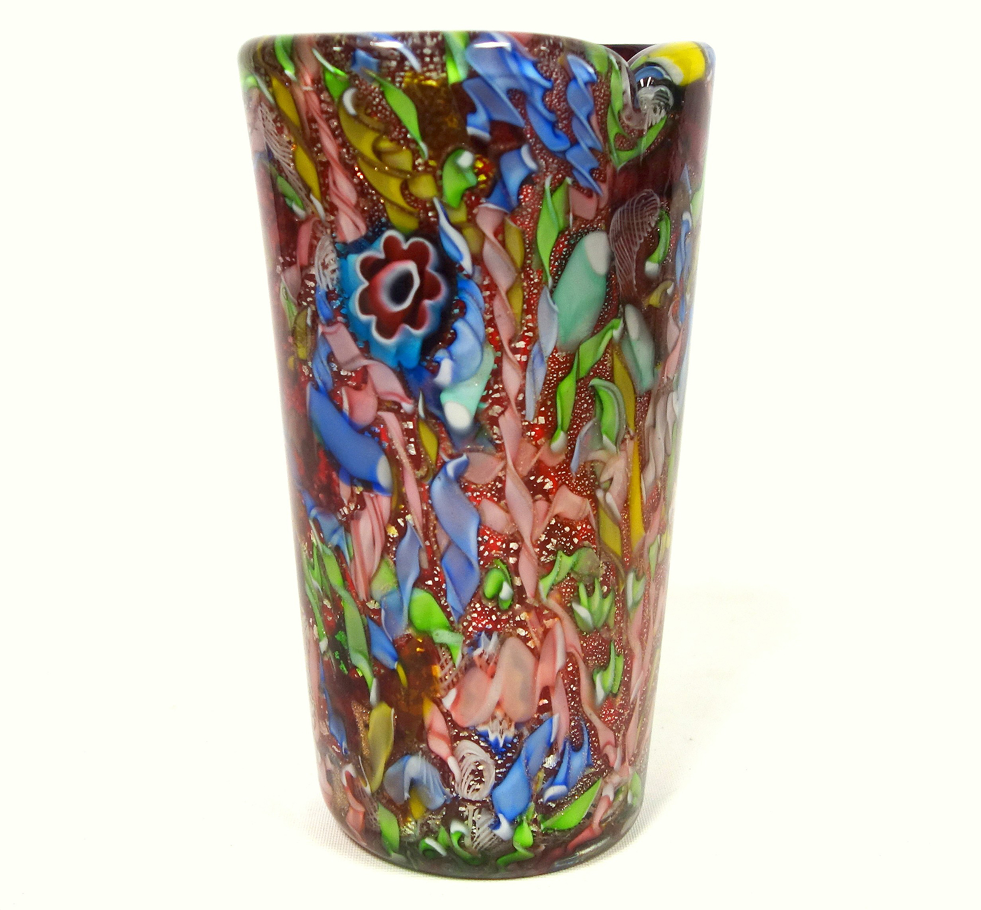 A wonderful large mid-century AVeM Murano Tutti Frutti red glass Vase C.1950