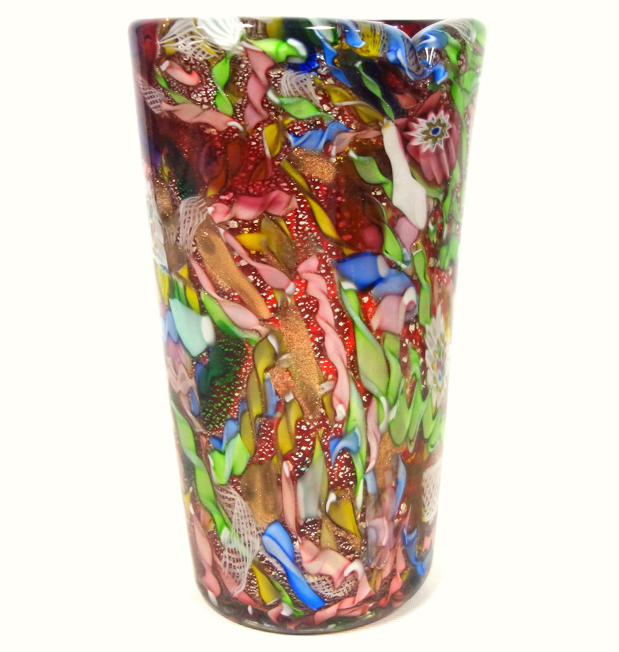 A wonderful large mid-century AVeM Murano Tutti Frutti red glass Vase C.1950