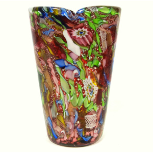 A wonderful large mid-century AVeM Murano Tutti Frutti red glass Vase C.1950