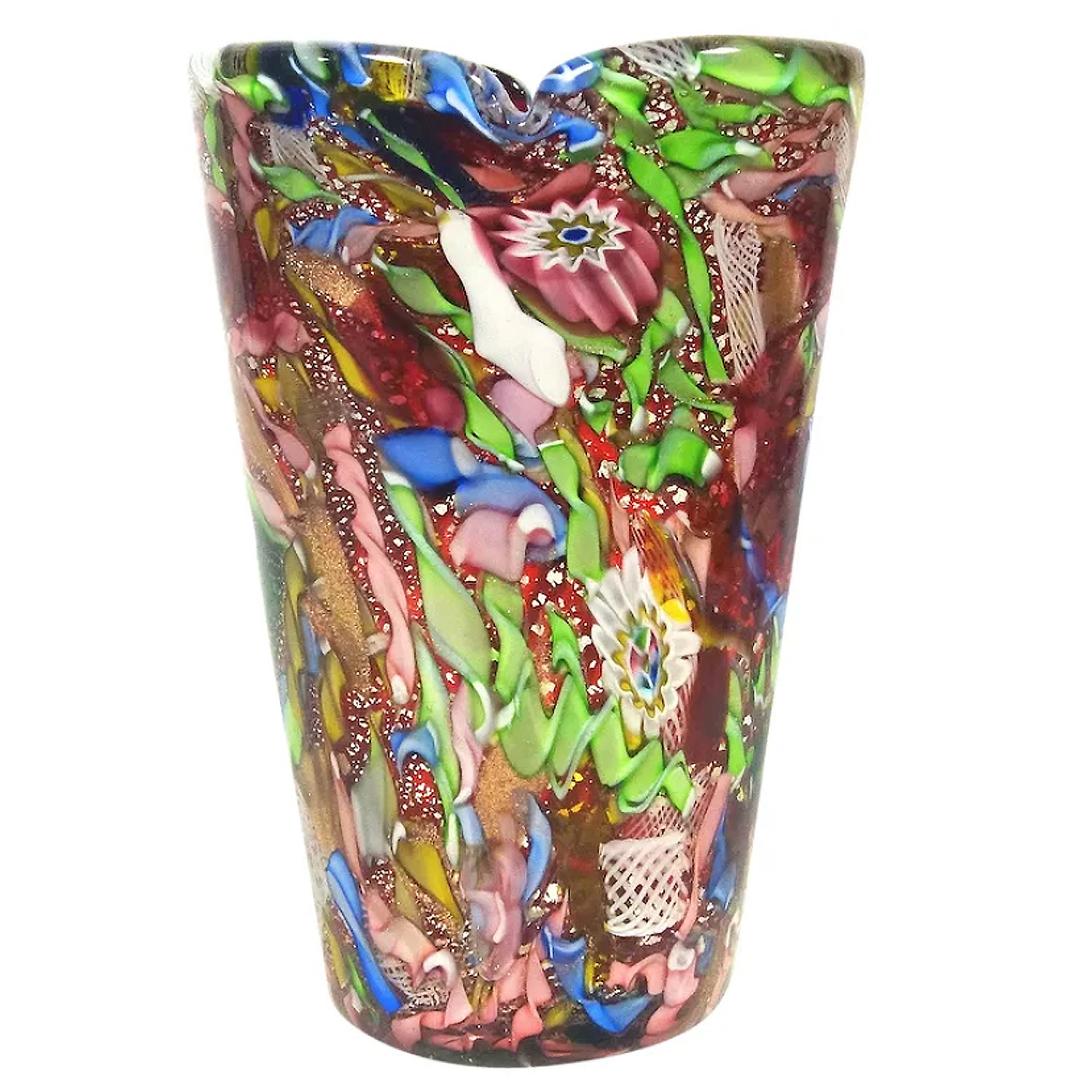 A wonderful large mid-century AVeM Murano Tutti Frutti red glass Vase C.1950