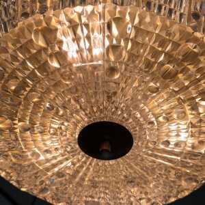 Orrefors Brass and Crystal Ceiling Lamps by Carl Fagerlund, Sweden, 1960s
