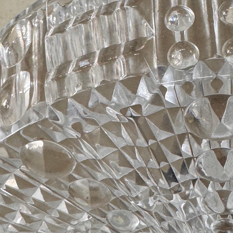 Orrefors Brass and Crystal Ceiling Lamps by Carl Fagerlund, Sweden, 1960s