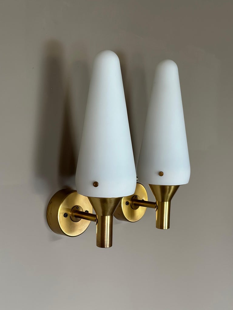 Pair of "1670" Hans-Agne Jakobsson Wall Lamps, Markaryd (Sweden), 1950s