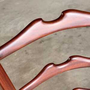 Pair of 1950s Paolo Buffa Chiavari Chairs in Ebonized Wood & White Bouclé