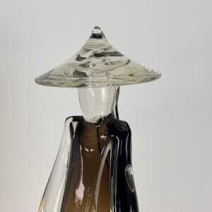 Pair of Chinese Figural Statues in Murano Glass by Pino Signoretto, Italy, 1970s