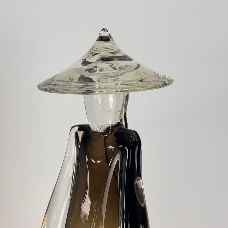 Pair of Chinese Figural Statues in Murano Glass by Pino Signoretto, Italy, 1970s
