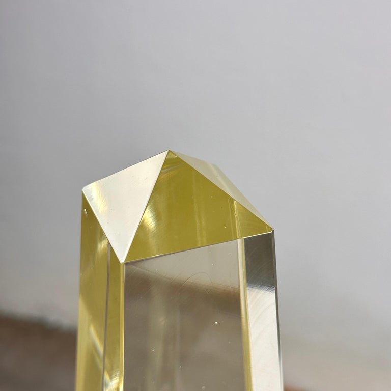 Pair of Decorative Obelisks in Pure Glass Signed "Save Venice 1989", Italy
