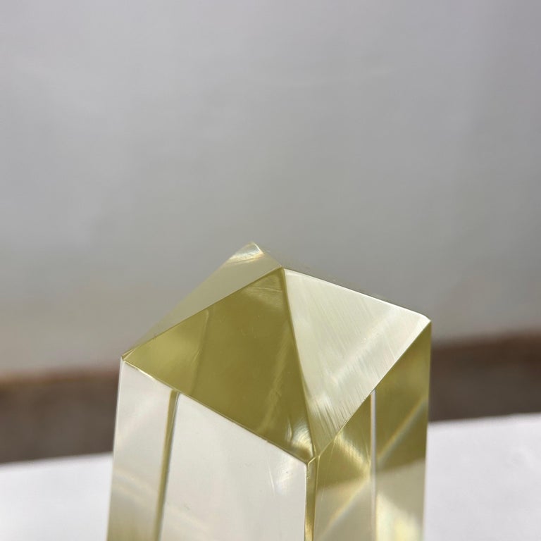 Pair of Decorative Obelisks in Pure Glass Signed "Save Venice 1989", Italy