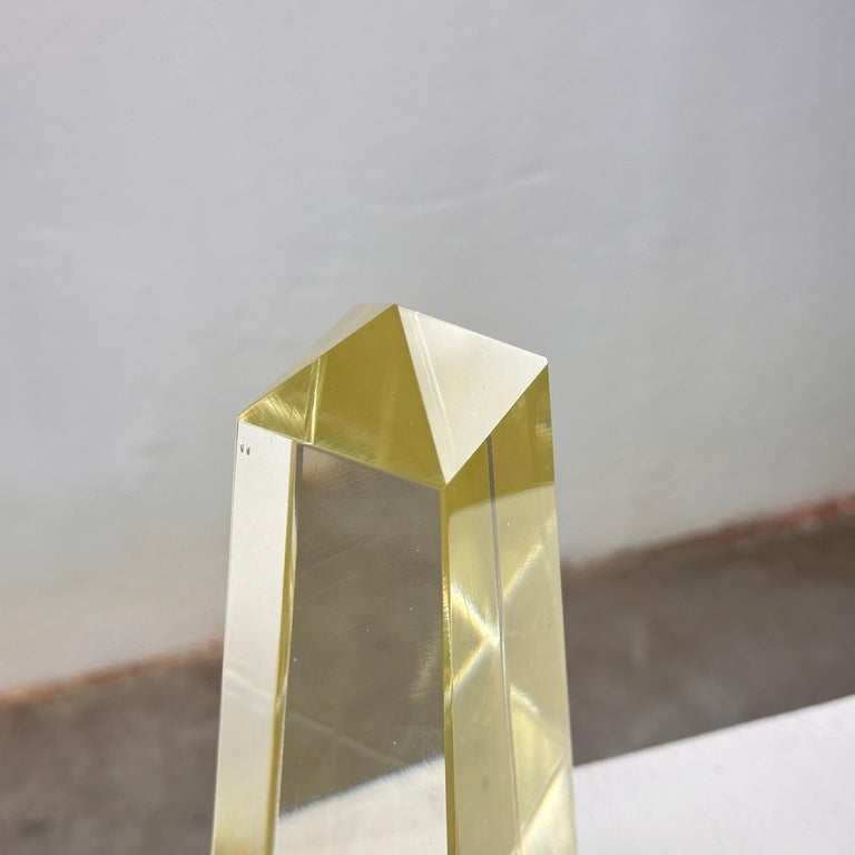 Pair of Decorative Obelisks in Pure Glass Signed "Save Venice 1989", Italy