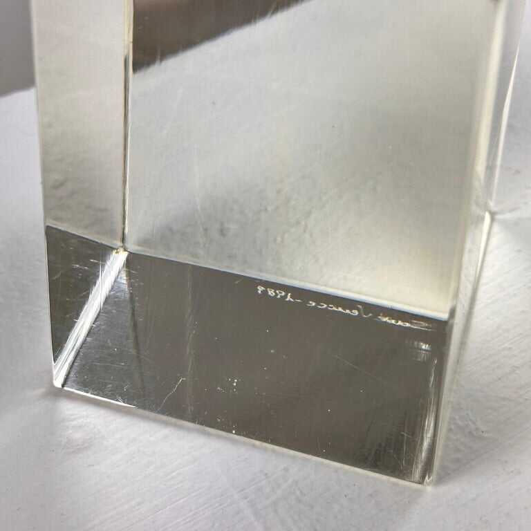 Pair of Decorative Obelisks in Pure Glass Signed "Save Venice 1989", Italy