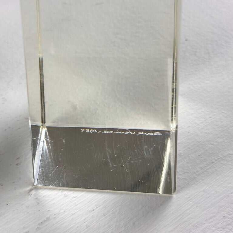 Pair of Decorative Obelisks in Pure Glass Signed "Save Venice 1989", Italy
