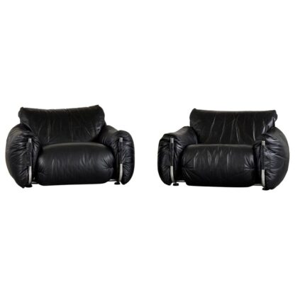Pair of Mid-Century Armchairs by Giuseppe Munari for Poltrona Munari, 1970s