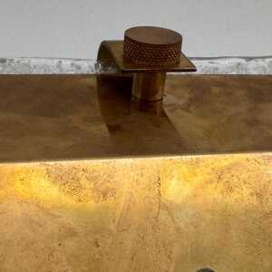Pair of Murano Glass and Brass Sconces Attributed to Fontana Arte, 1960