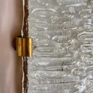 Pair of Murano Glass and Brass Sconces Attributed to Fontana Arte, 1960