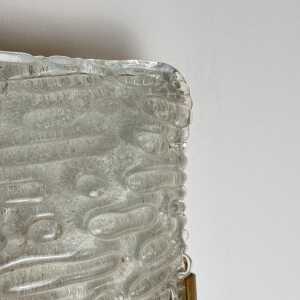 Pair of Murano Glass and Brass Sconces Attributed to Fontana Arte, 1960