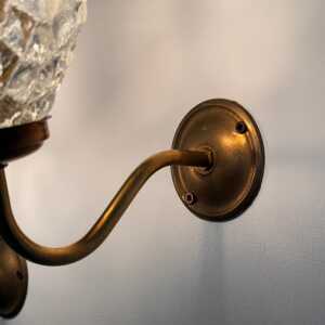 Pair of Murano Glass and Brass Wall Sconces by Barovier & Toso, 1940s