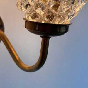 Pair of Murano Glass and Brass Wall Sconces by Barovier & Toso, 1940s