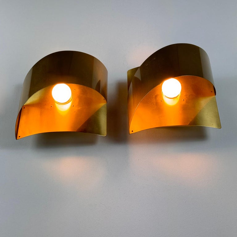 Pair of Peter Celsing Wall Lights for Falkenbergs Belysning, Sweden, 1960s