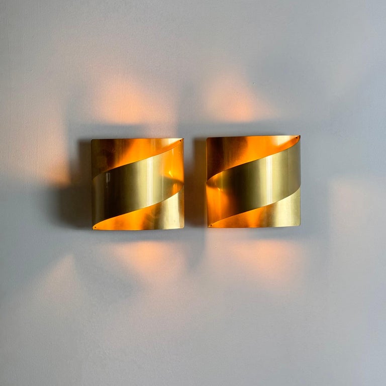 Pair of Peter Celsing Wall Lights for Falkenbergs Belysning, Sweden, 1960s
