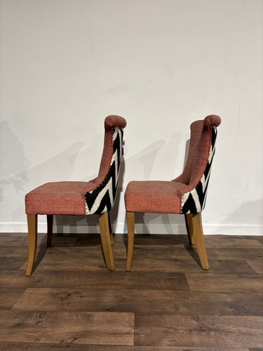 Pair of Pink Contemporary Upholstered Chairs
