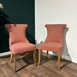 Pair of Pink Contemporary Upholstered Chairs