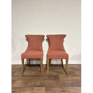 Pair of Pink Contemporary Upholstered Chairs