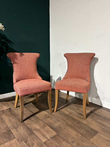 Pair of Pink Contemporary Upholstered Chairs