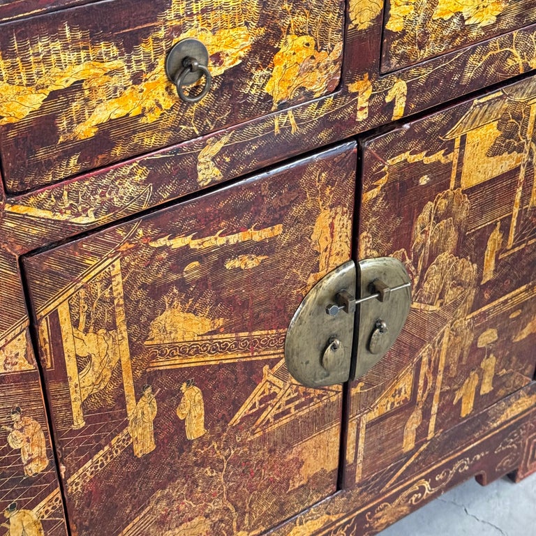 Pair of Qing Dynasty Lacquered Wood Sideboards, c. 1870-1880