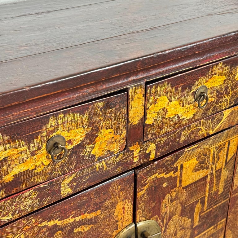 Pair of Qing Dynasty Lacquered Wood Sideboards, c. 1870-1880