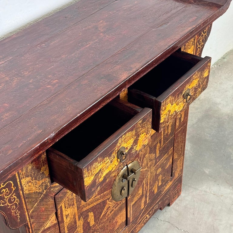 Pair of Qing Dynasty Lacquered Wood Sideboards, c. 1870-1880