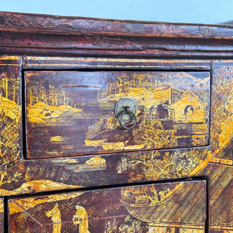 Pair of Qing Dynasty Lacquered Wood Sideboards, c. 1870-1880