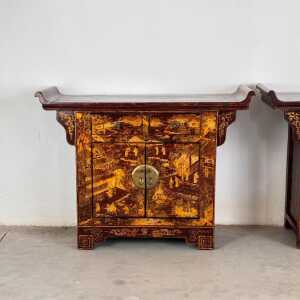 Pair of Qing Dynasty Lacquered Wood Sideboards, c. 1870-1880