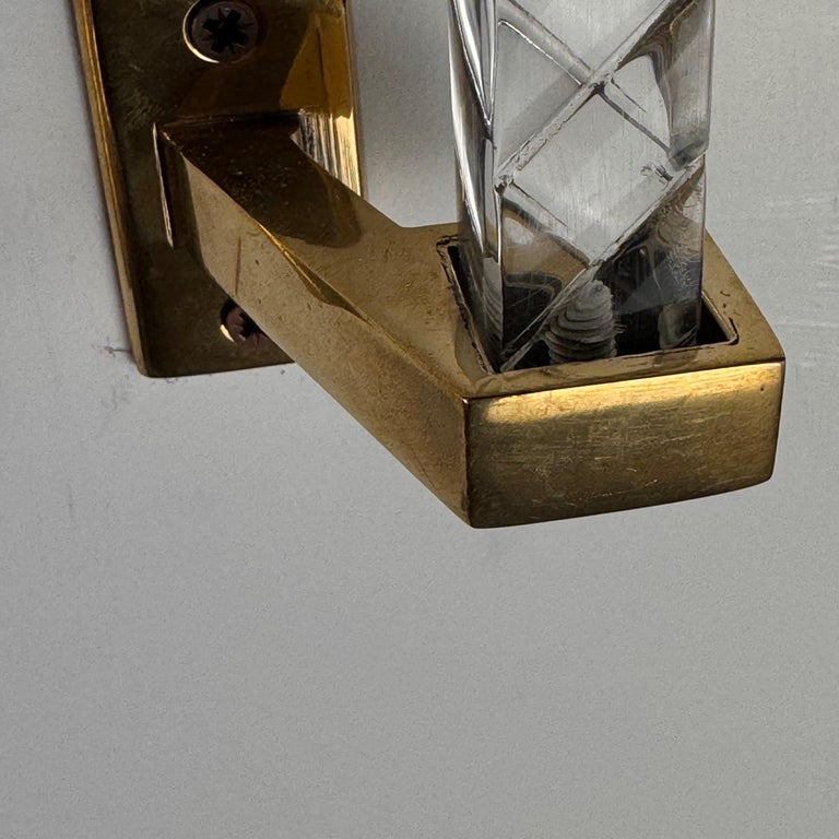 Pair of Sandro Petti Brass and Plexiglass Handles for Maison Jansen, 1960s