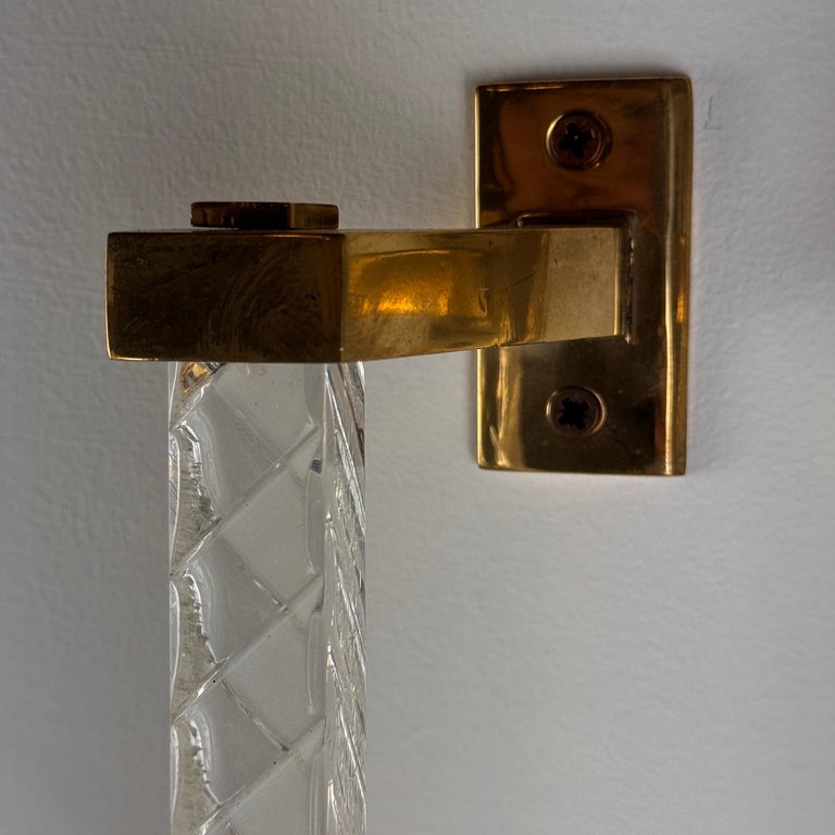 Pair of Sandro Petti Brass and Plexiglass Handles for Maison Jansen, 1960s