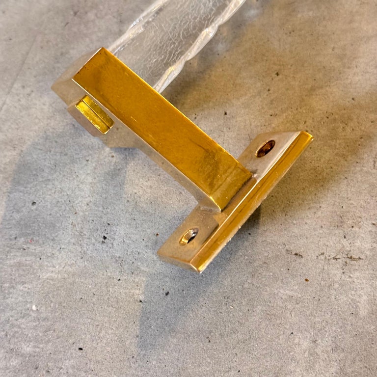 Pair of Sandro Petti Brass and Plexiglass Handles for Maison Jansen, 1960s