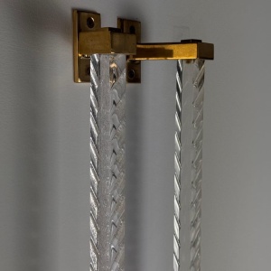 Pair of Sandro Petti Brass and Plexiglass Handles for Maison Jansen, 1960s
