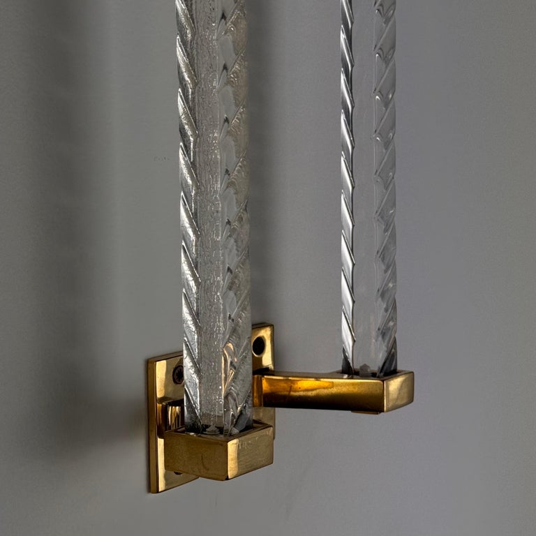 Pair of Sandro Petti Brass and Plexiglass Handles for Maison Jansen, 1960s