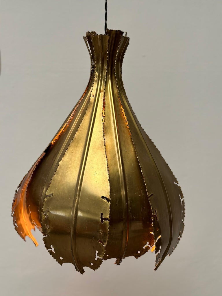 Pendant Brutalis Brass Lamp by Sven Aage Jensen for Holm Sørensen, 1960s