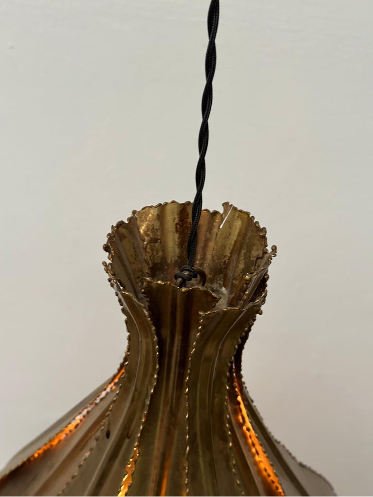 Pendant Brutalis Brass Lamp by Sven Aage Jensen for Holm Sørensen, 1960s