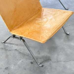 Poul Kjaerholm "PK22" Lounge Chairs for Fritz Hansen in Cognac Leather, 1956