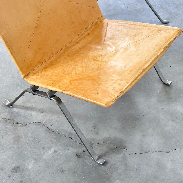 Poul Kjaerholm "PK22" Lounge Chairs for Fritz Hansen in Cognac Leather, 1956