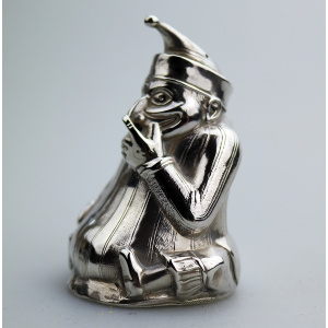 Extremely rare & fine antique English solid silver Mr Punch Pepper Pot 49g 1903