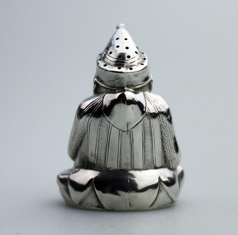 Extremely rare & fine antique English solid silver Mr Punch Pepper Pot 49g 1903