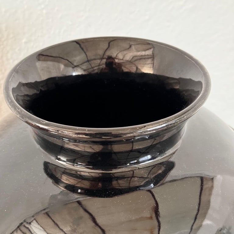 Rare 1935 Art Deco Metaphysical Ceramic Vase by Dante Baldelli for Deruta, Italy