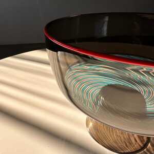 Rare Collector's Yoichi Ohira Murano Glass Vase for Vetreria De Majo, 1990s