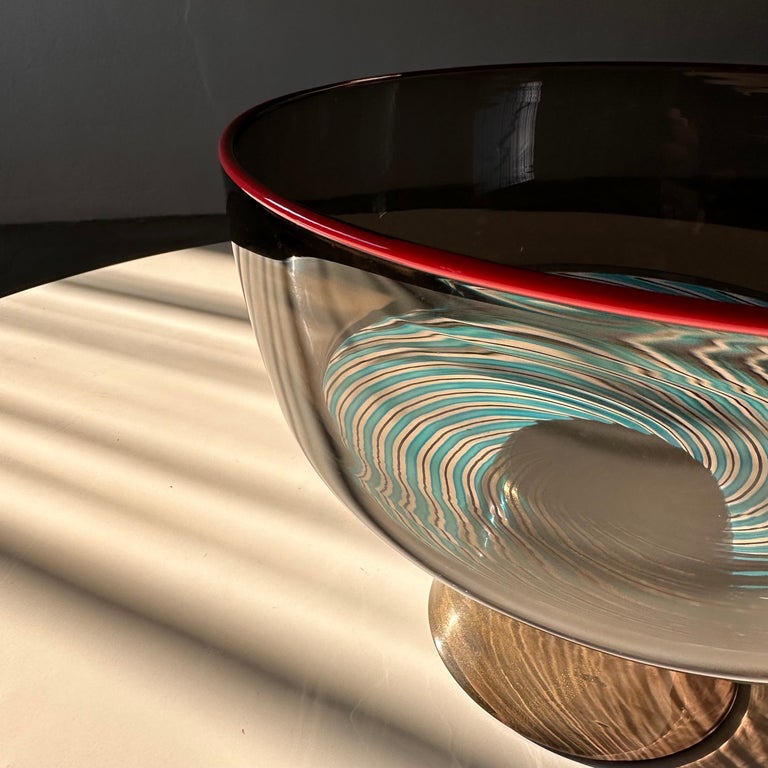 Rare Collector's Yoichi Ohira Murano Glass Vase for Vetreria De Majo, 1990s