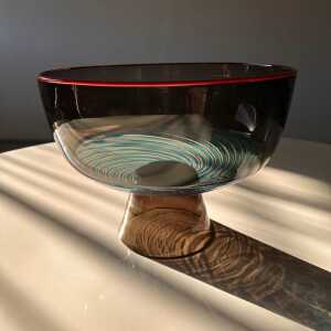Rare Collector's Yoichi Ohira Murano Glass Vase for Vetreria De Majo, 1990s