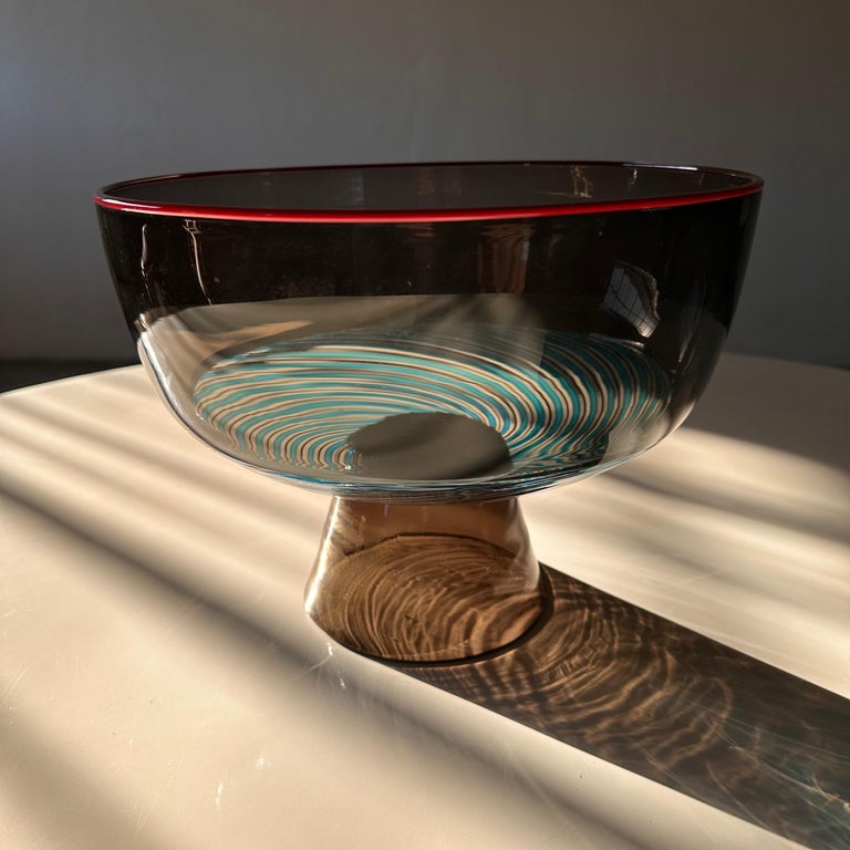 Rare Collector's Yoichi Ohira Murano Glass Vase for Vetreria De Majo, 1990s