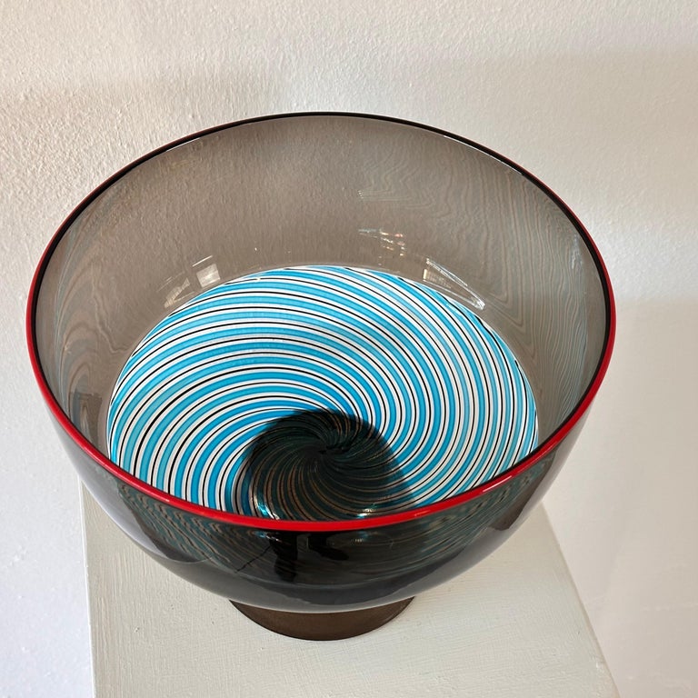 Rare Collector's Yoichi Ohira Murano Glass Vase for Vetreria De Majo, 1990s